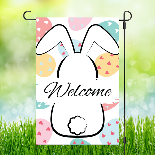 Bunny Tail Welcome | Garden Flag