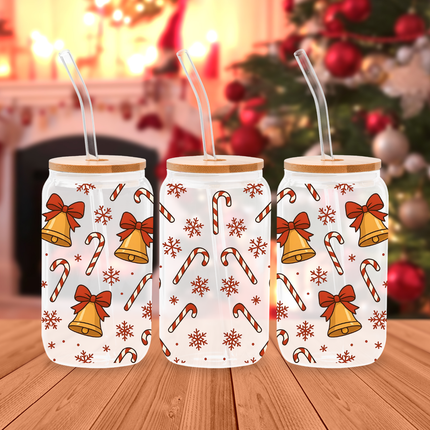 Candy Cane & Bells | Glass Cans (Copy)
