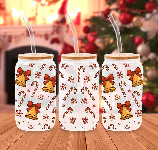 Candy Cane & Bells | Glass Cans (Copy)