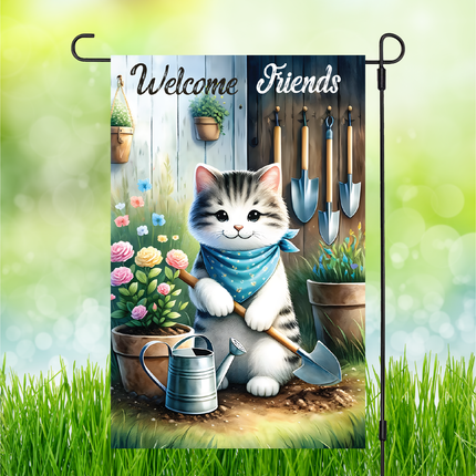Cat Welcome & Friends | Garden Flag