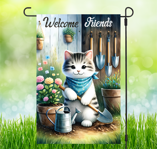 Cat Welcome & Friends | Garden Flag