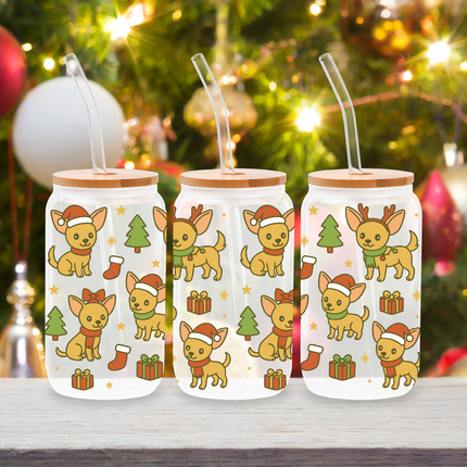 Chihuahua | Doggy Christmas | Glass Cans
