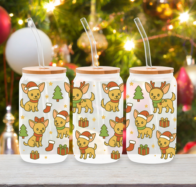 Chihuahua | Doggy Christmas | Glass Cans