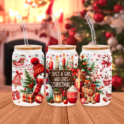 Christmas Snowman | Glass Cans