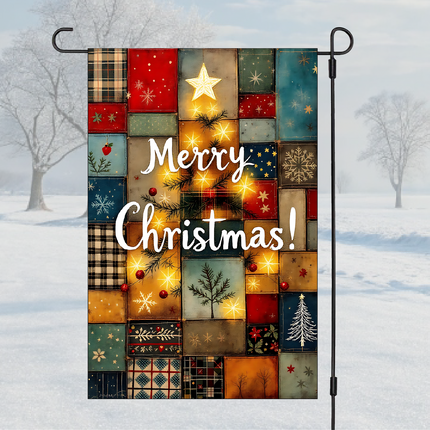 Christmas Tree Patchwork | Garden Flag
