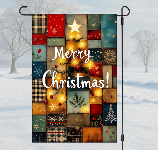Christmas Tree Patchwork | Garden Flag