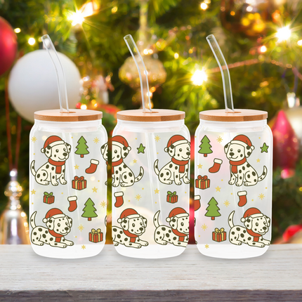 Dalmatian | Doggy Christmas | Glass Cans