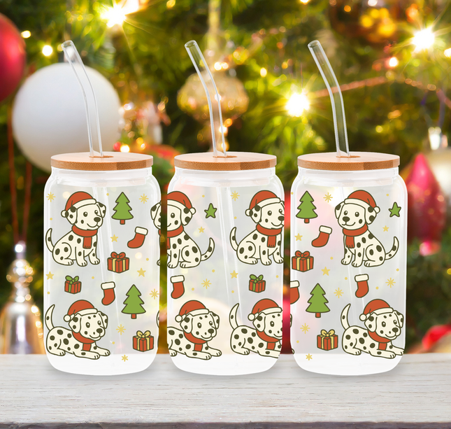 Dalmatian | Doggy Christmas | Glass Cans