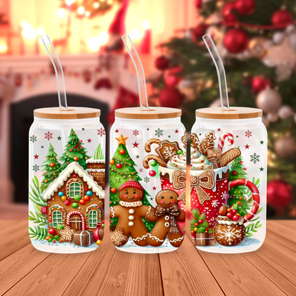 Gingerbread Christmas | Glass Cans