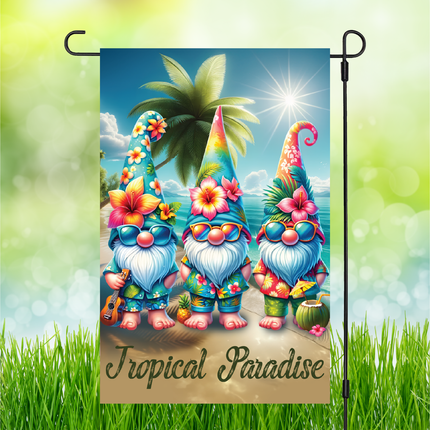 Tropical Gnomes | Garden Flag