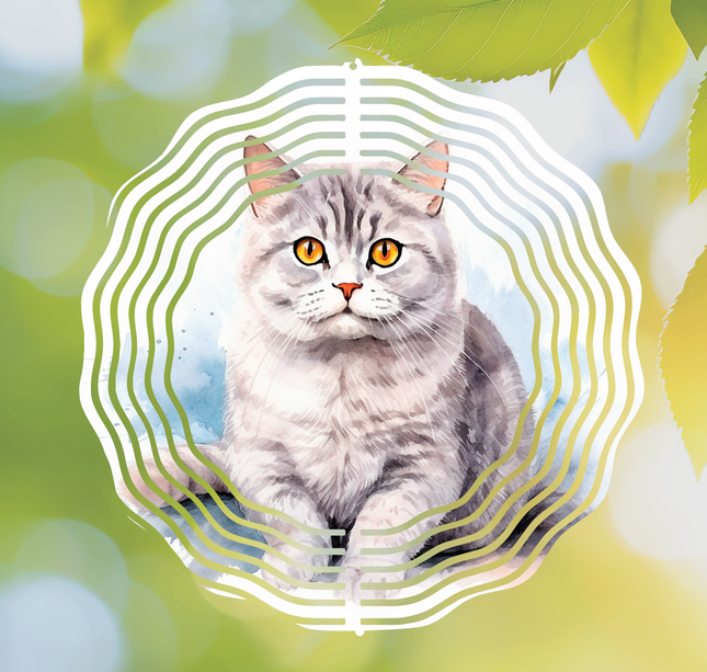 Gray Cat | Wind Spinner