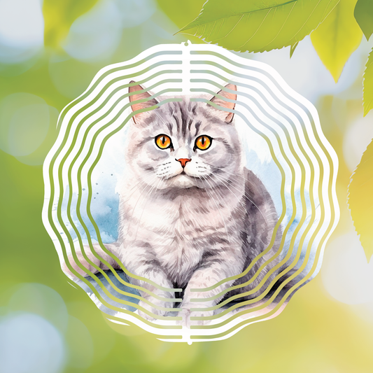 Gray Cat | Wind Spinner