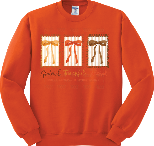 Grateful Thankful Blessed Bows | Thanksgiving | SALE