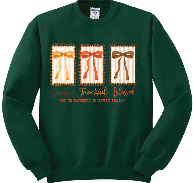 Grateful Thankful Blessed Bows | Thanksgiving | SALE