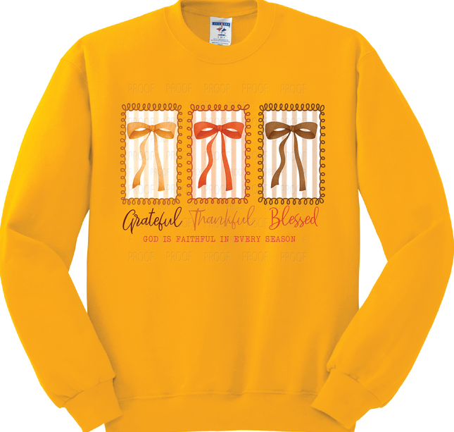 Grateful Thankful Blessed Bows | Thanksgiving | SALE