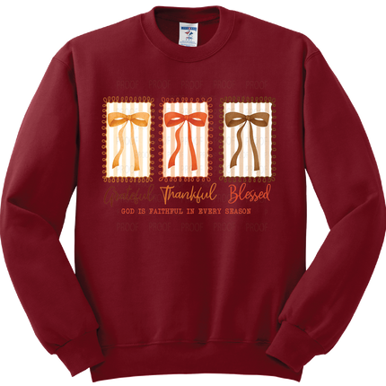 Grateful Thankful Blessed Bows | Thanksgiving | SALE