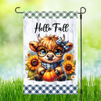 Blue Plaid Highland Cow