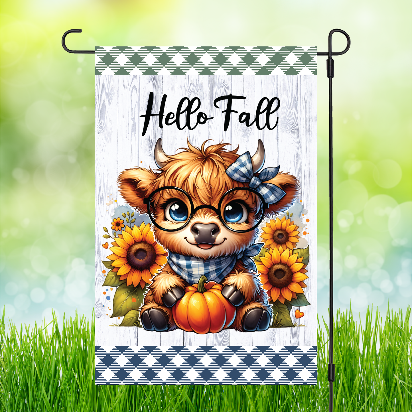 Hello Fall Highland Cow | Garden Flag