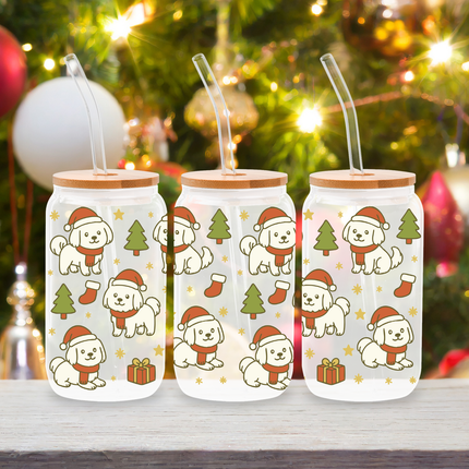 Maltese | Doggy Christmas | Glass Cans