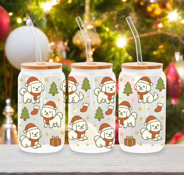 Maltese | Doggy Christmas | Glass Cans