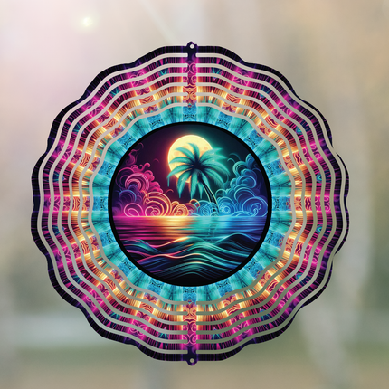 Neon Palm | Wind Spinner
