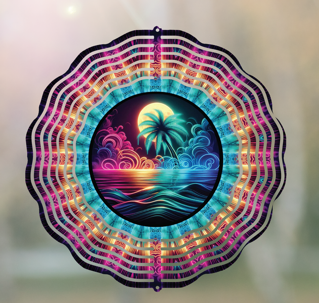 Neon Palm | Wind Spinner