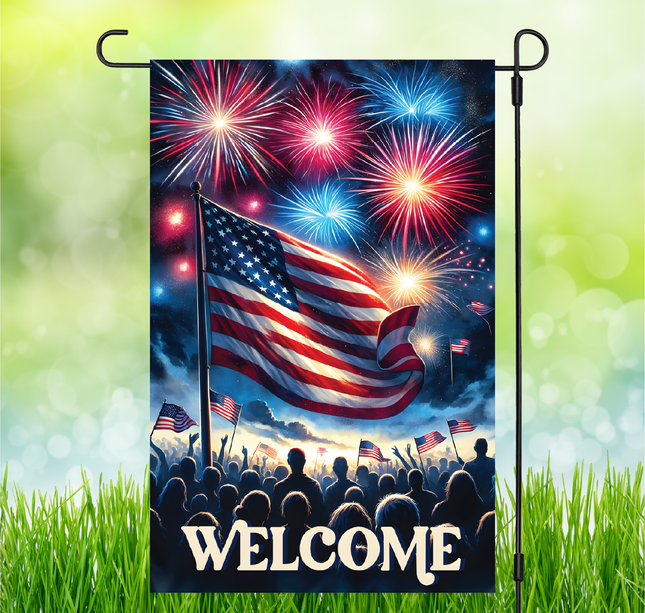 Patriotic Fireworks | Garden Flag