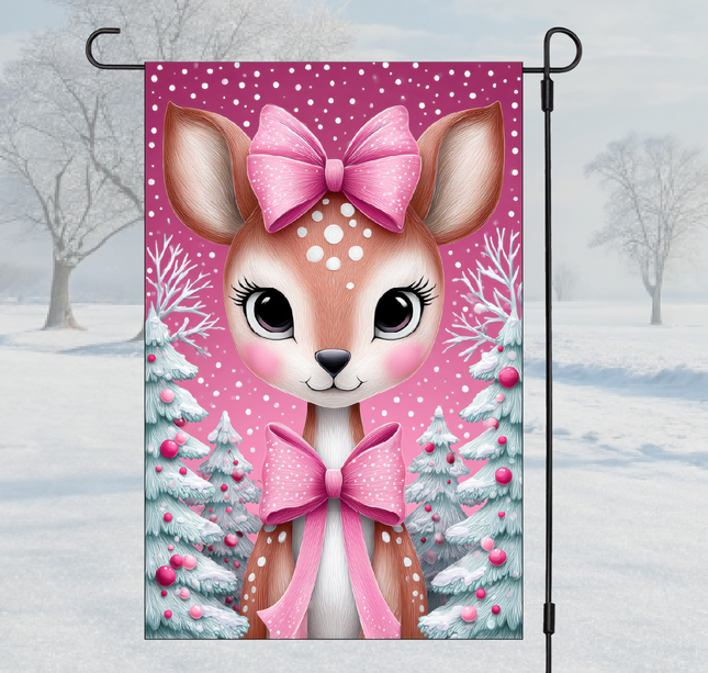 Reindeer Pink | Garden Flag