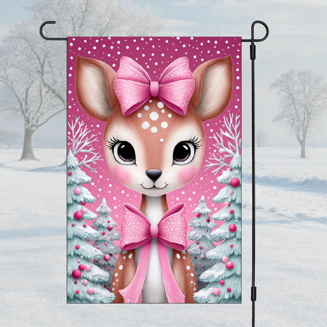 Reindeer Pink | Garden Flag