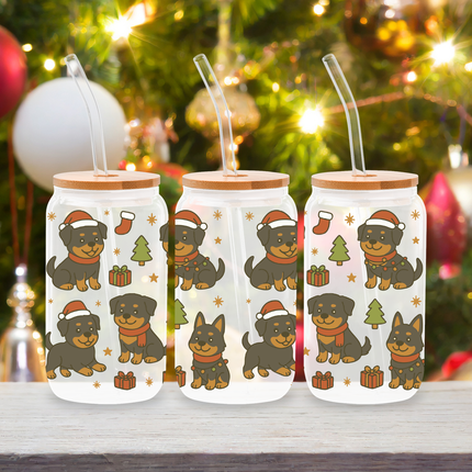 Rottweiler | Doggy Christmas | Glass Cans