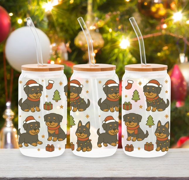 Rottweiler | Doggy Christmas | Glass Cans