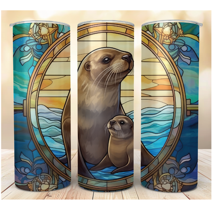 Sea Lion with Pup | Wildlife Tumblers