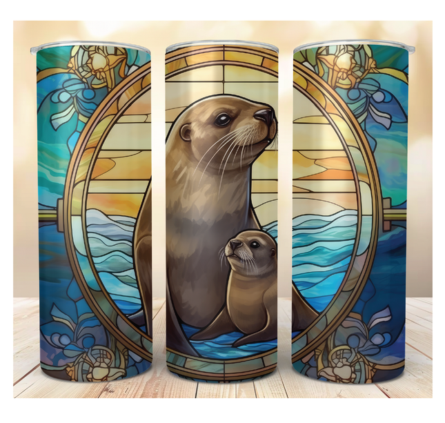 Sea Lion with Pup | Wildlife Tumblers
