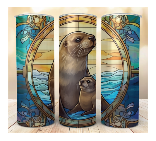 Sea Lion with Pup | Wildlife Tumblers