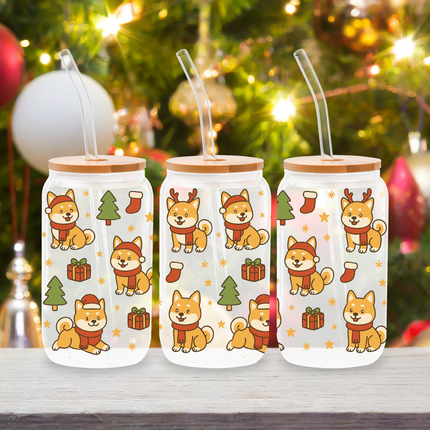 Shiba | Doggy Christmas | Glass Cans