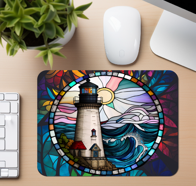 Stained Glass Lighthouse | Mouse Pad