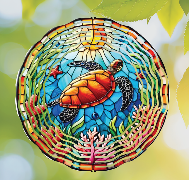 Stain Glass Sea Turtle | Wind Spinner