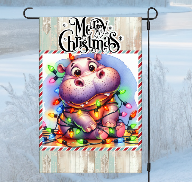 Tangled Hippo | Garden Flag