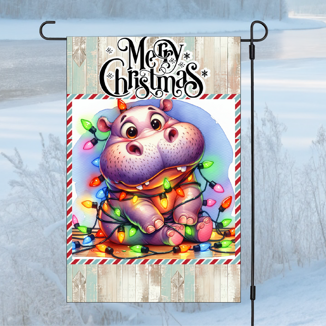 Tangled Hippo | Garden Flag
