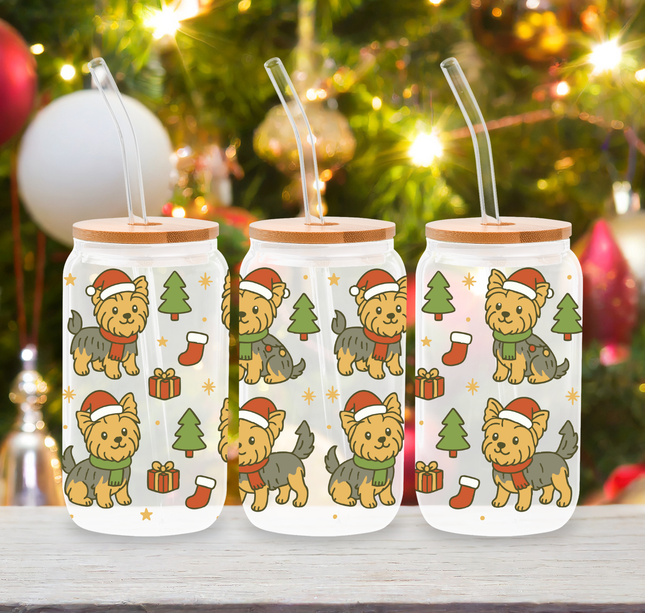 Yorkshire Terrier | Doggy Christmas | Glass Cans